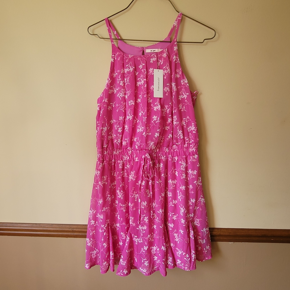 Francesca's Collections Pink Halter Sundress Casual Resort Wear Size M